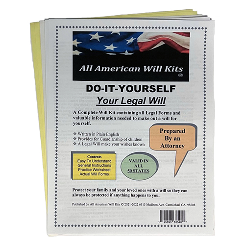 One Set Do It Yourself Legal Will Kit